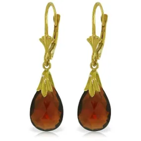 6 Carat 14K Solid Yellow Gold Performance Garnet Earrings