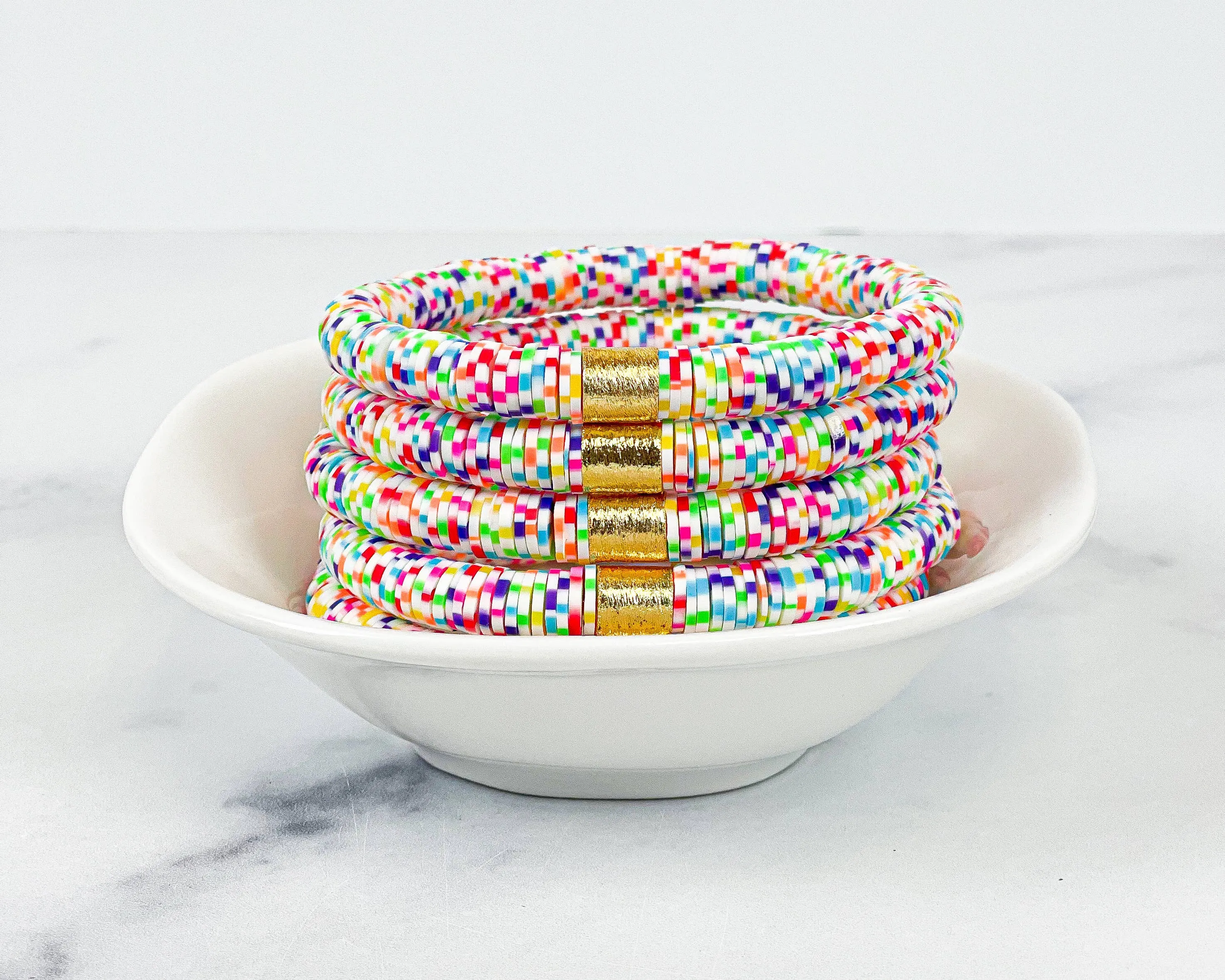 7" Rainbow Sprinkles Heishi Bracelet