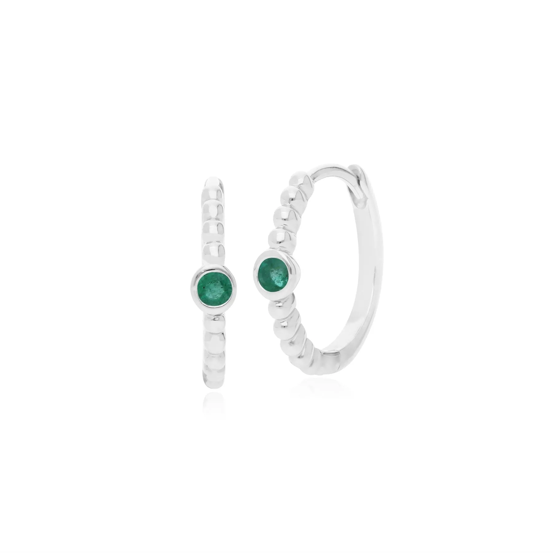 925er Sterlingsilber Smaragd Band Ohrringe