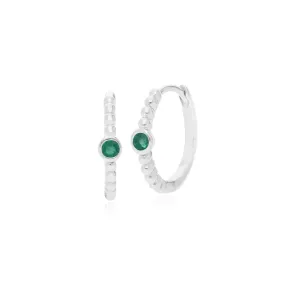 925er Sterlingsilber Smaragd Band Ohrringe