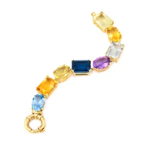 9ct Solid Yellow Gold Gemstone Bracelet