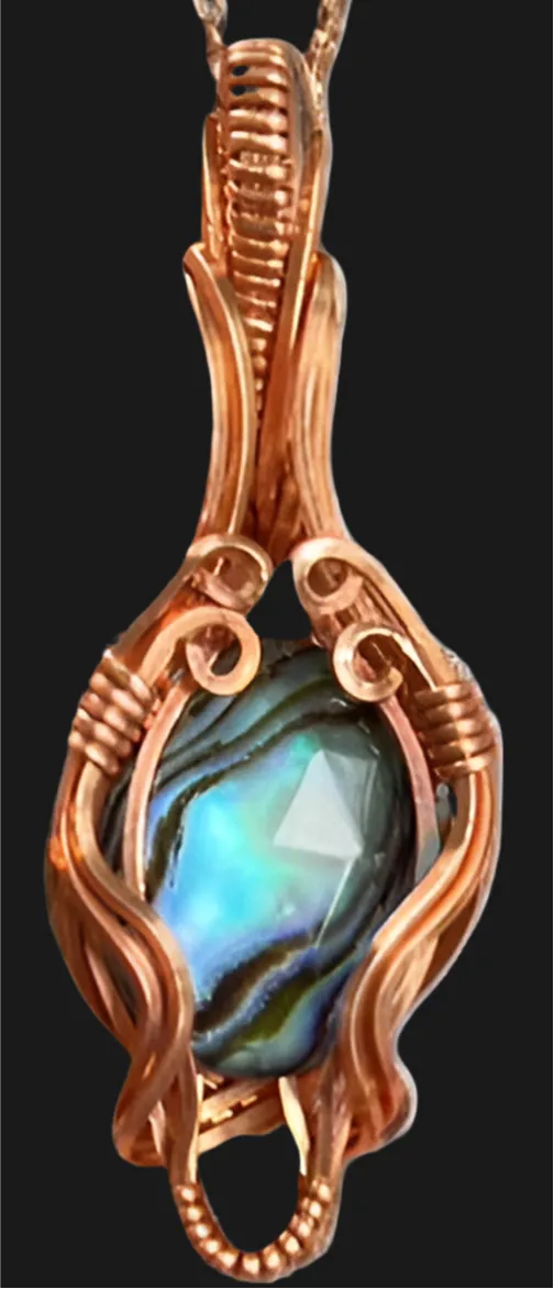 Abalone Shell & Quartz Doublet Pendant