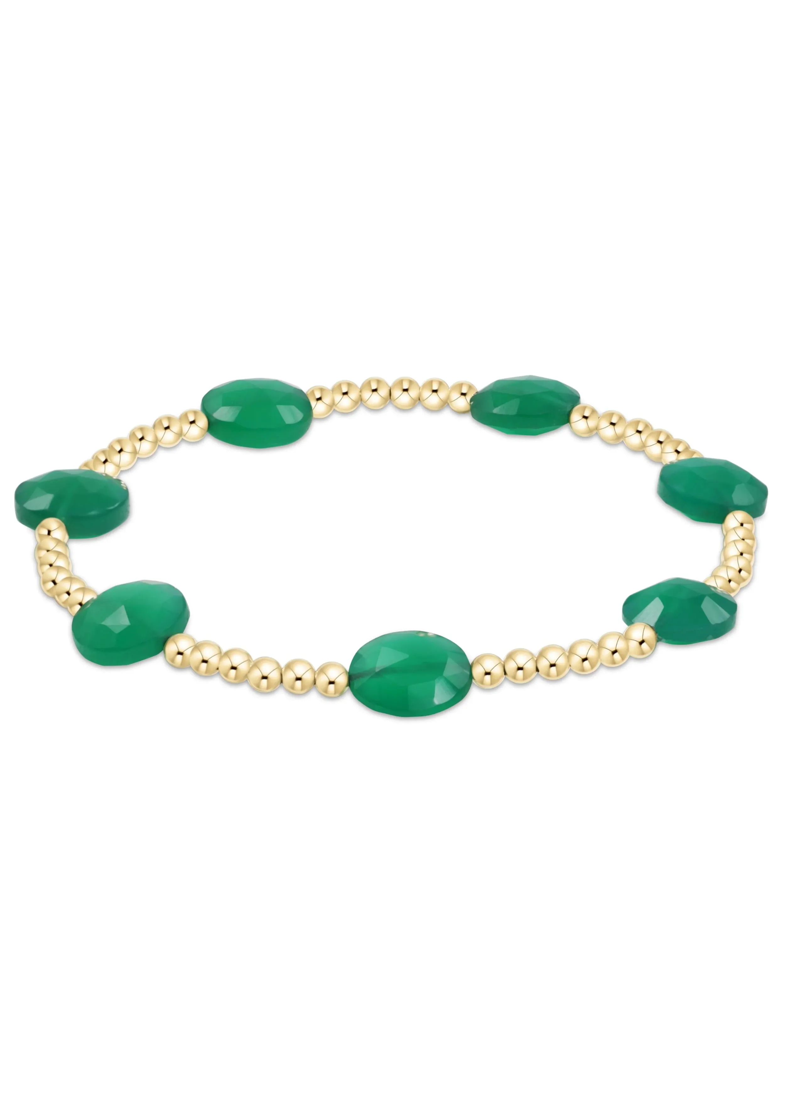 Admire Gold 3mm Bead Bracelet - Green Onyx