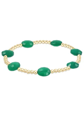 Admire Gold 3mm Bead Bracelet - Green Onyx