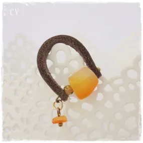 Agate Stone Leather Ring