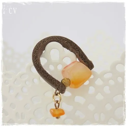 Agate Stone Leather Ring