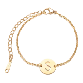 Alphabet Bracelet Gold Plated - Letter S