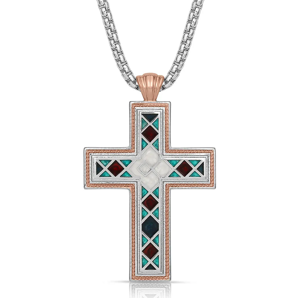 American Legends Mosaic Cross Necklace