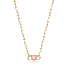 Ania Haie Gold Orb Rose Quartz Link Necklace