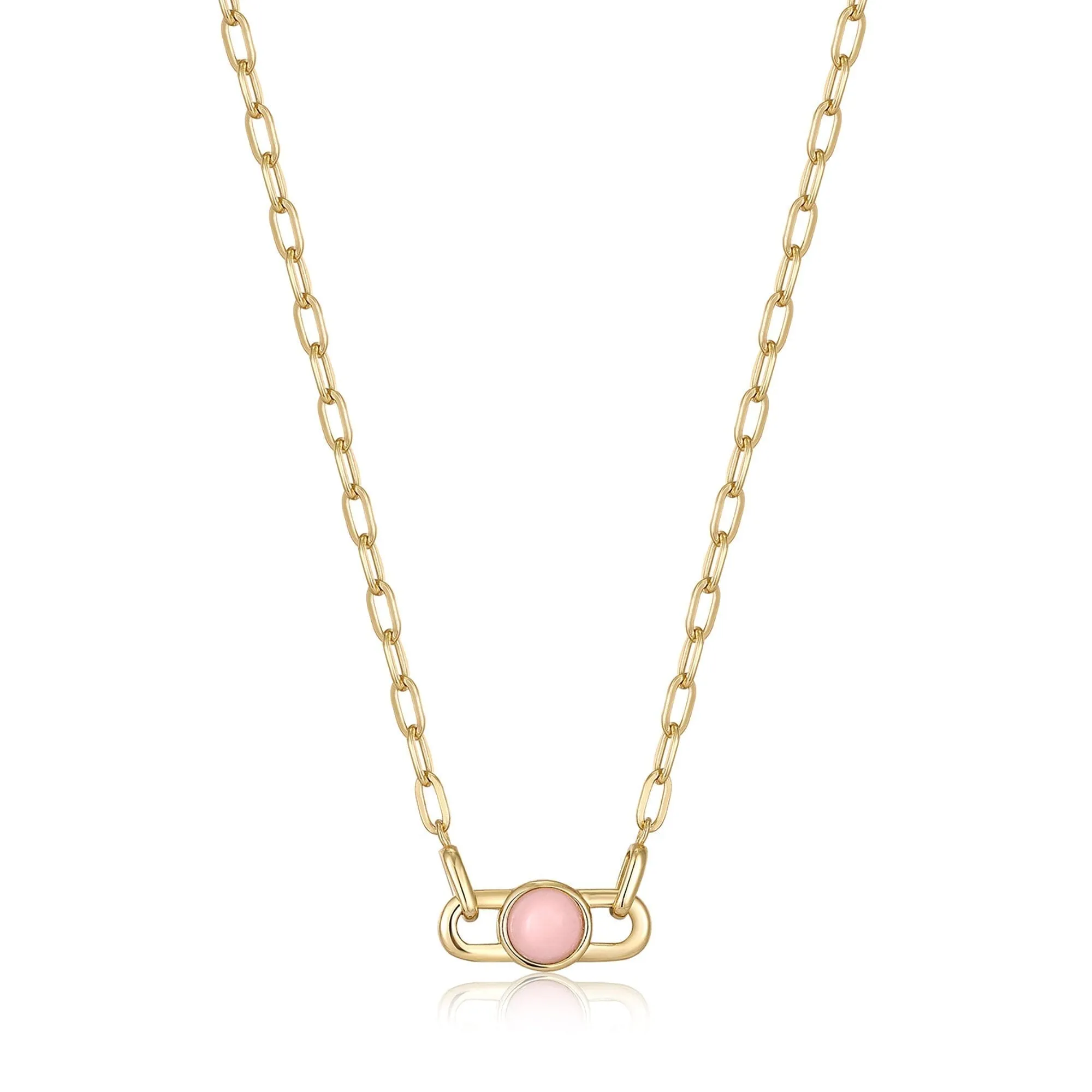 Ania Haie Gold Orb Rose Quartz Link Necklace