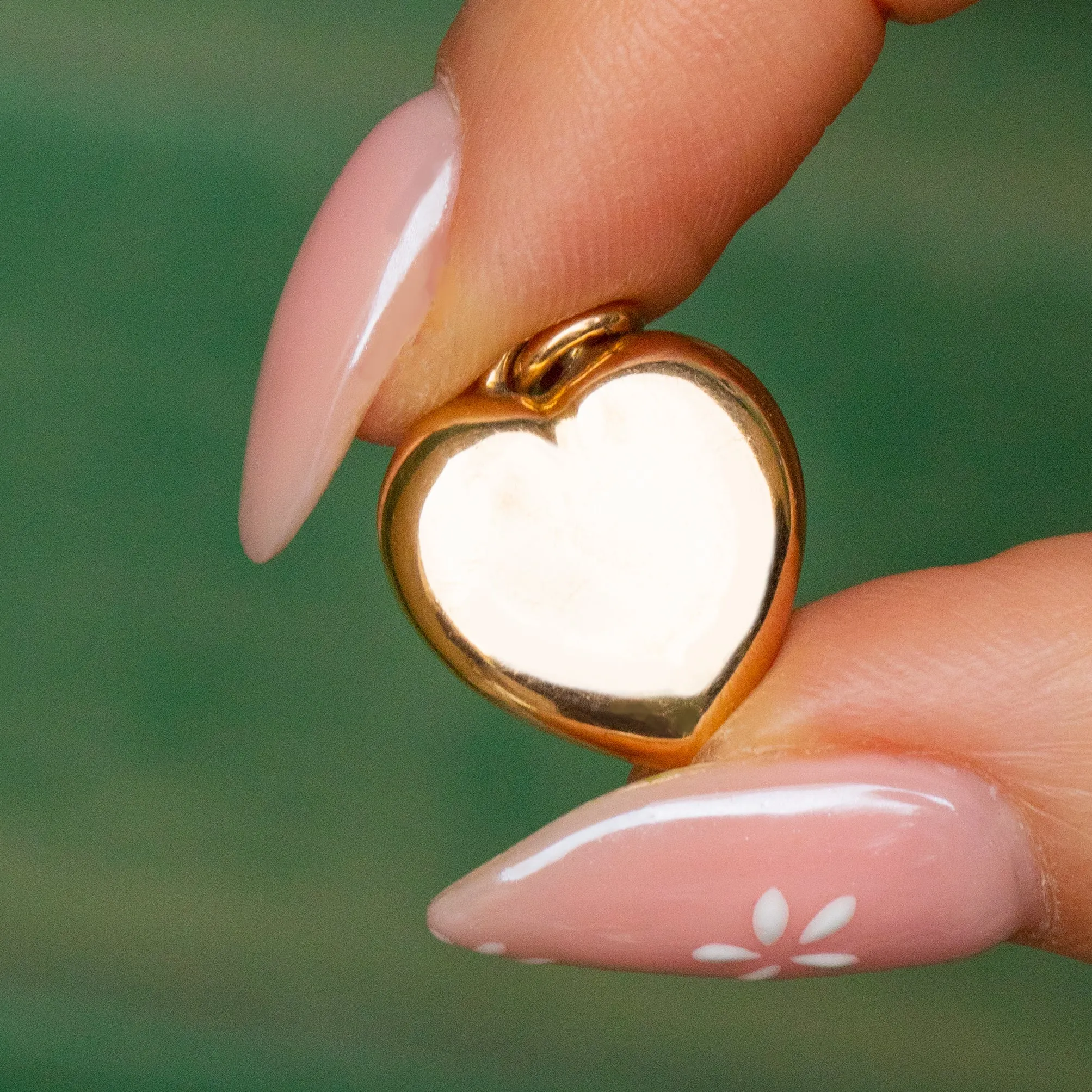 Antique 15ct Gold Garnet Puffy Heart Pendant