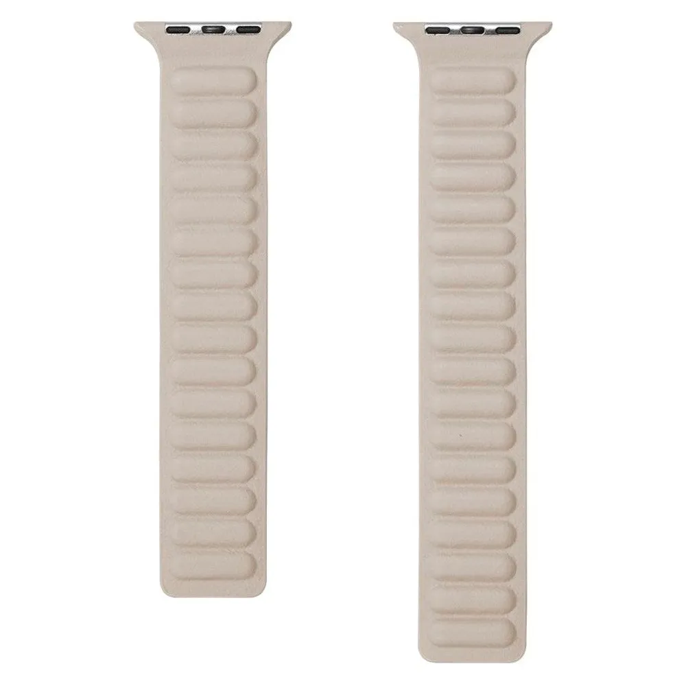 Apple Watch (38/40/SE/41/42mm) Lippa Magnetisk Læder Rem - Beige