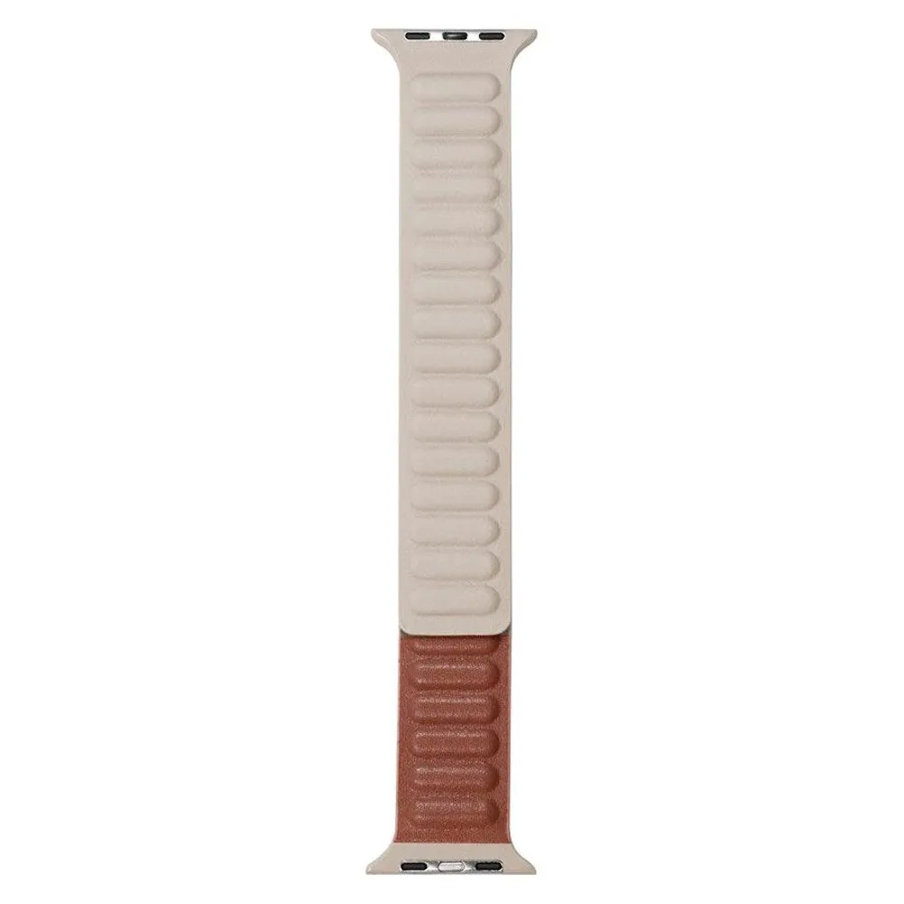 Apple Watch (38/40/SE/41/42mm) Lippa Magnetisk Læder Rem - Beige