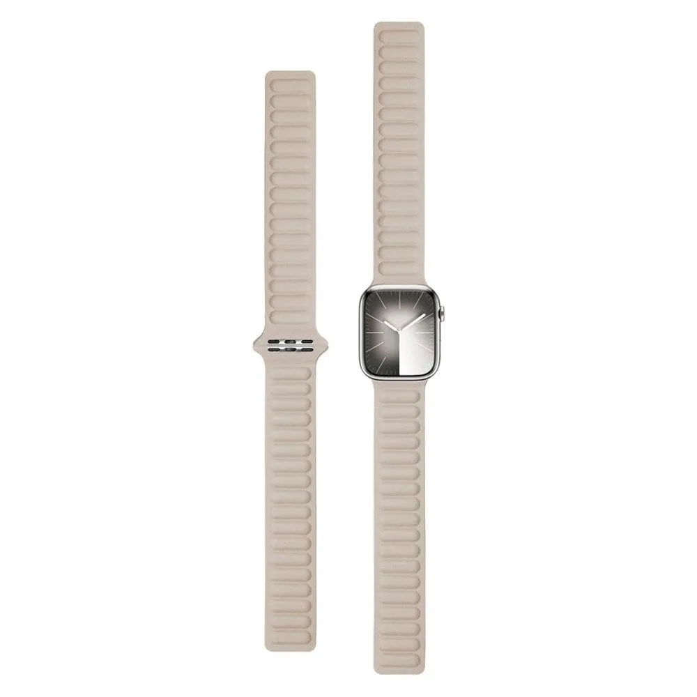 Apple Watch (38/40/SE/41/42mm) Lippa Magnetisk Læder Rem - Beige