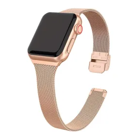 Apple Watch (38/40/SE/41/42mm) Tech-Protect Thin Milanese Rustfri Stål Rem - Guld