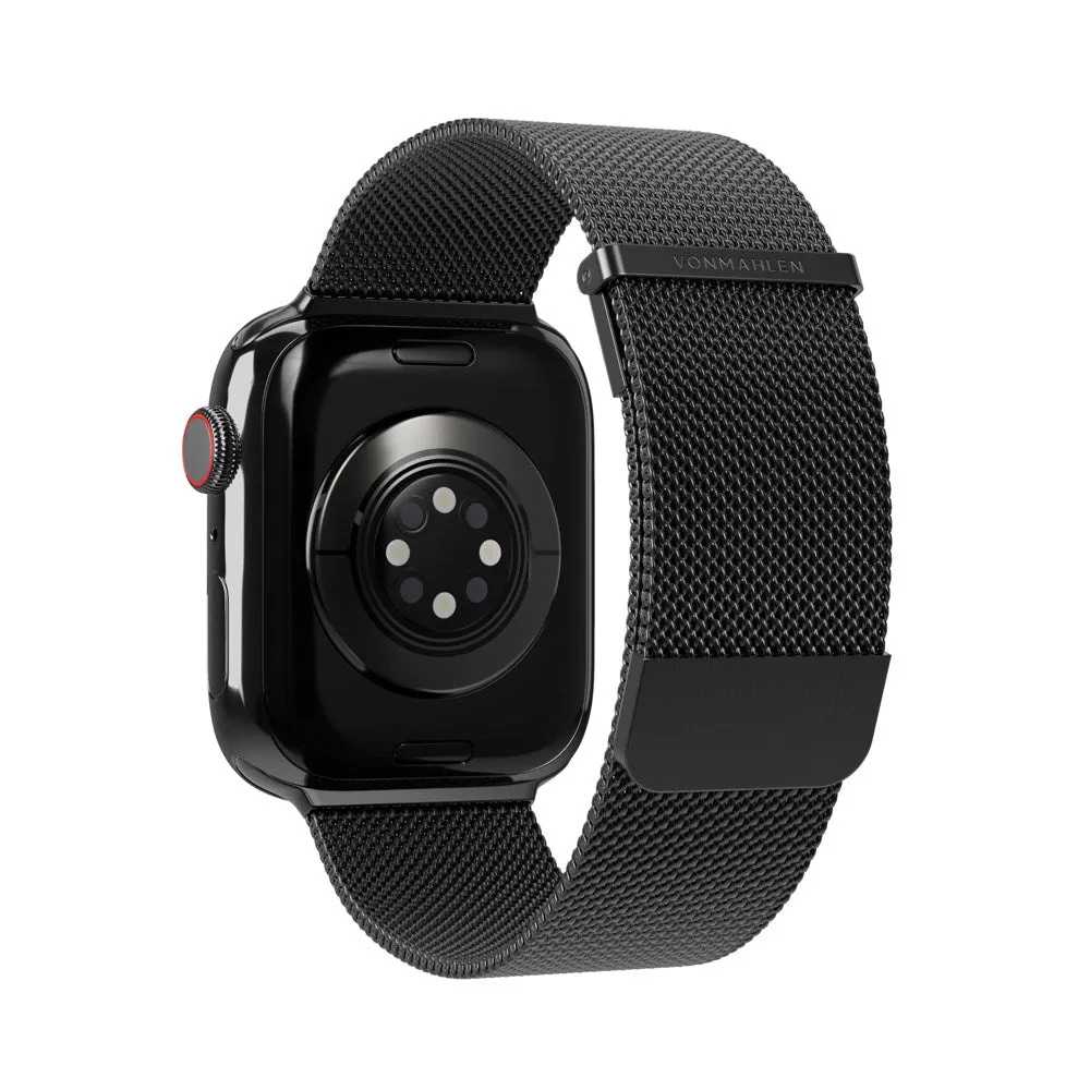 Apple Watch (38/40/SE/41/42mm) Vonmählen Milanese Loop 2 Rustfri Stål Rem - Sort