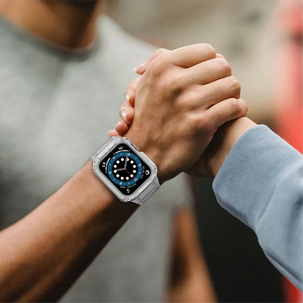 Apple Watch (41mm) contrast color TPU watch strap - Grey / Silver