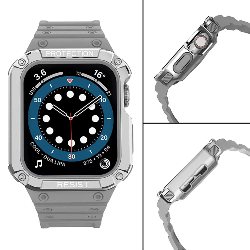 Apple Watch (41mm) contrast color TPU watch strap - Grey / Silver