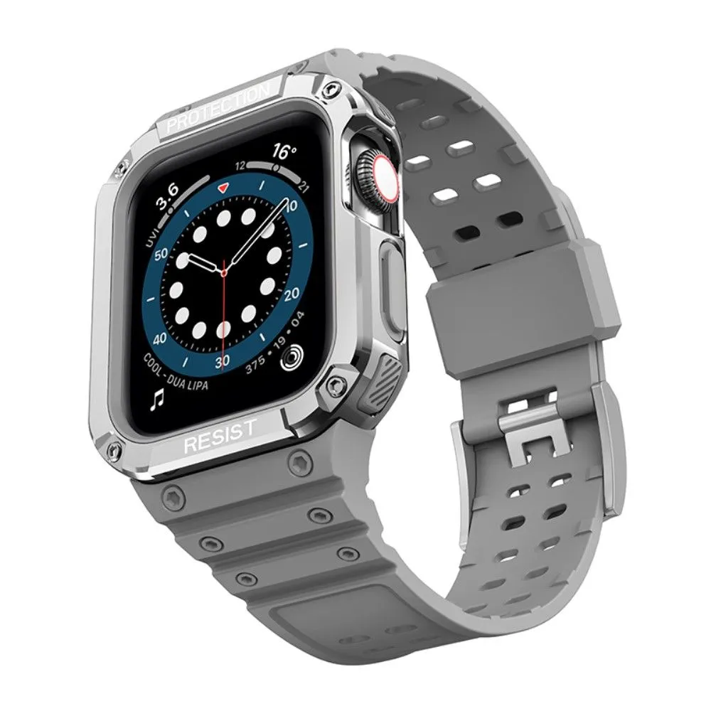 Apple Watch (41mm) contrast color TPU watch strap - Grey / Silver