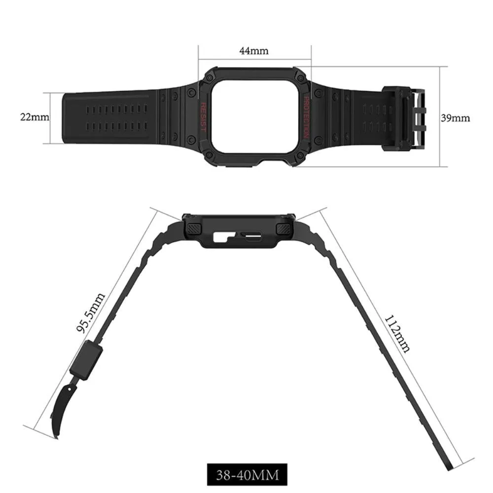 Apple Watch (41mm) contrast color TPU watch strap - Grey / Silver