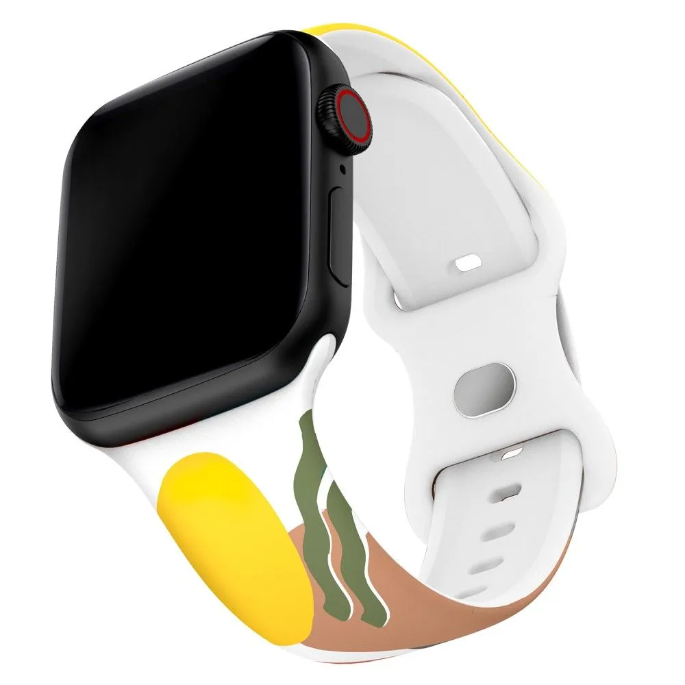 Apple Watch (41mm) morandi silicone watch strap - Morandi Yellow / White / Peach