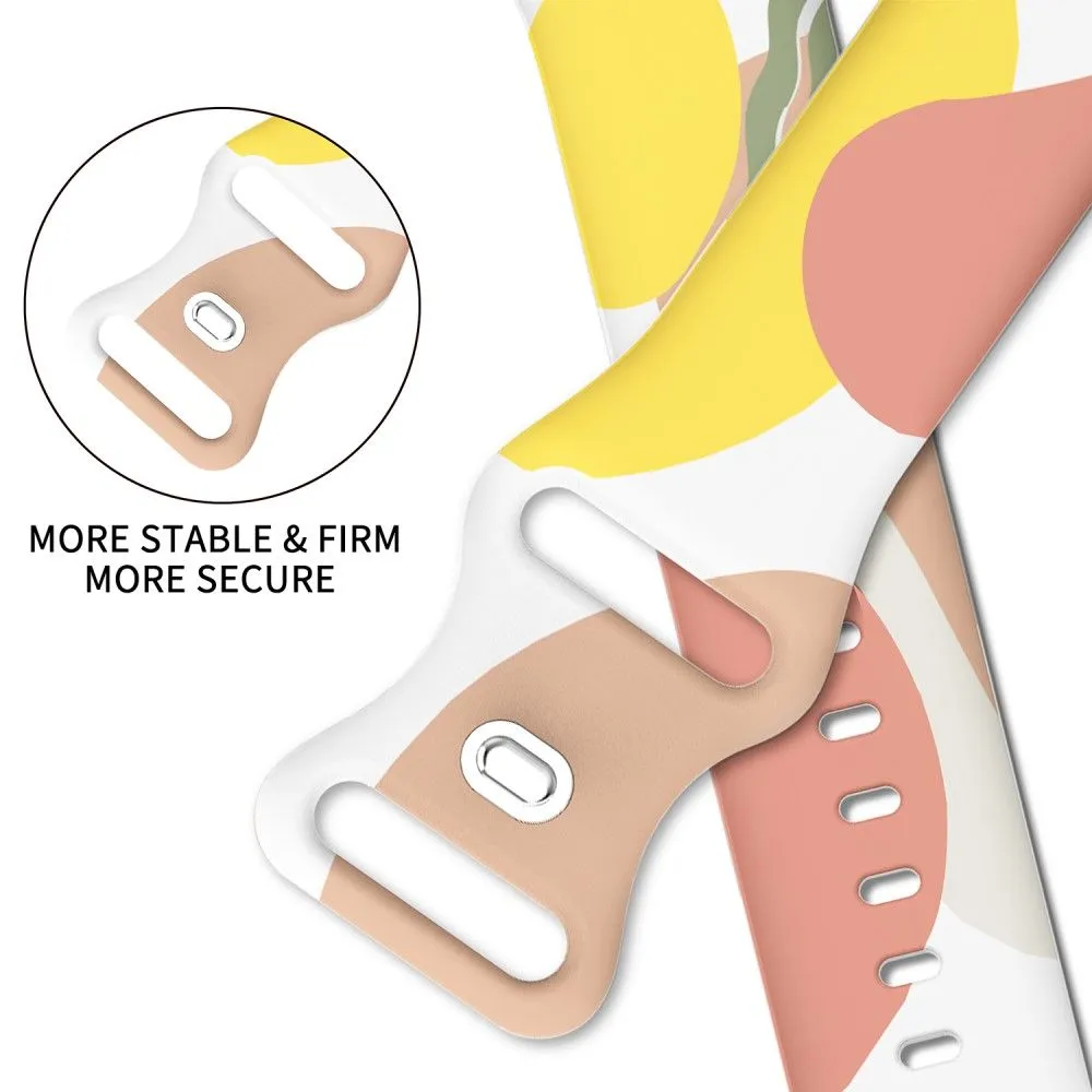 Apple Watch (41mm) morandi silicone watch strap - Morandi Yellow / White / Peach
