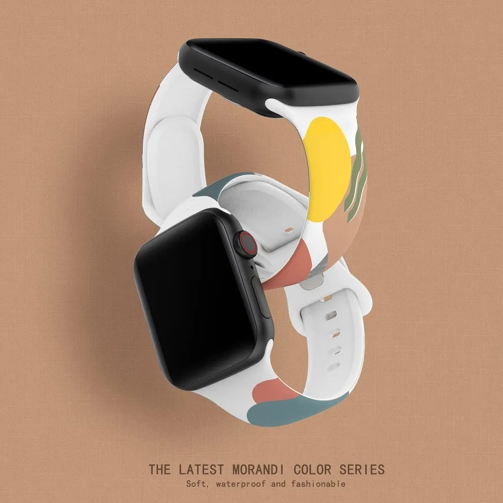 Apple Watch (41mm) morandi silicone watch strap - Morandi Yellow / White / Peach