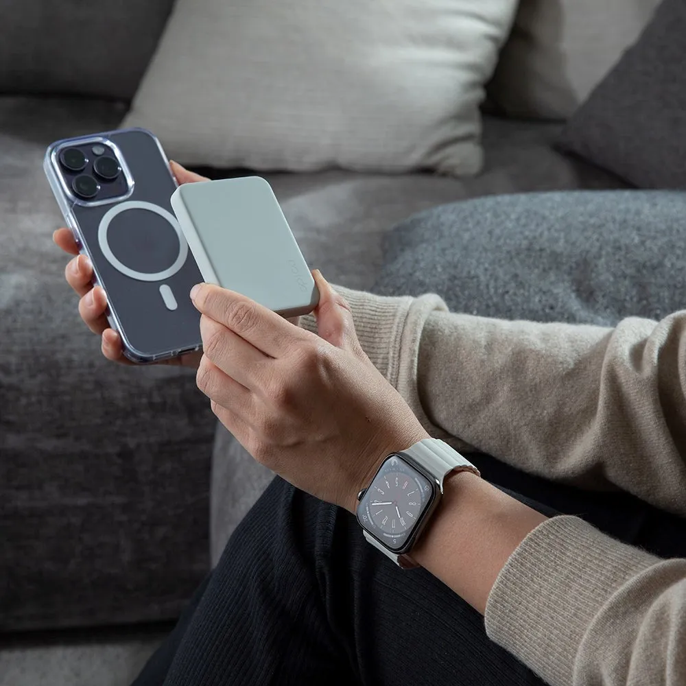 Apple Watch (42/44/SE/45/46/49mm) Epico Magnetisk Silikone Rem - Grøn / Grå