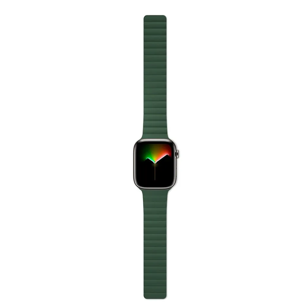 Apple Watch (42/44/SE/45/46/49mm) Epico Magnetisk Silikone Rem - Grøn / Grå