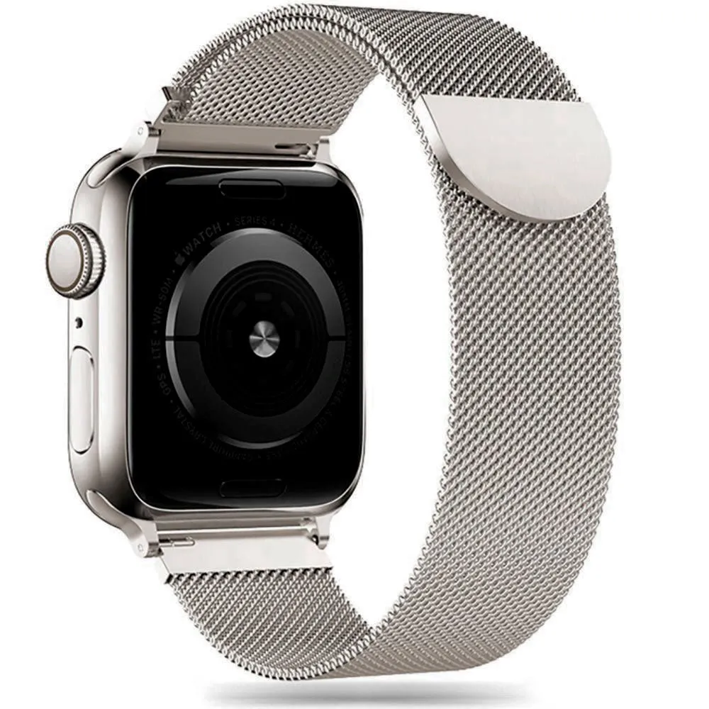 Apple Watch (42/44/SE/45/46/49mm) Tech-Protect Milanse Band Rustfri Stål Rem - Stålfarvet