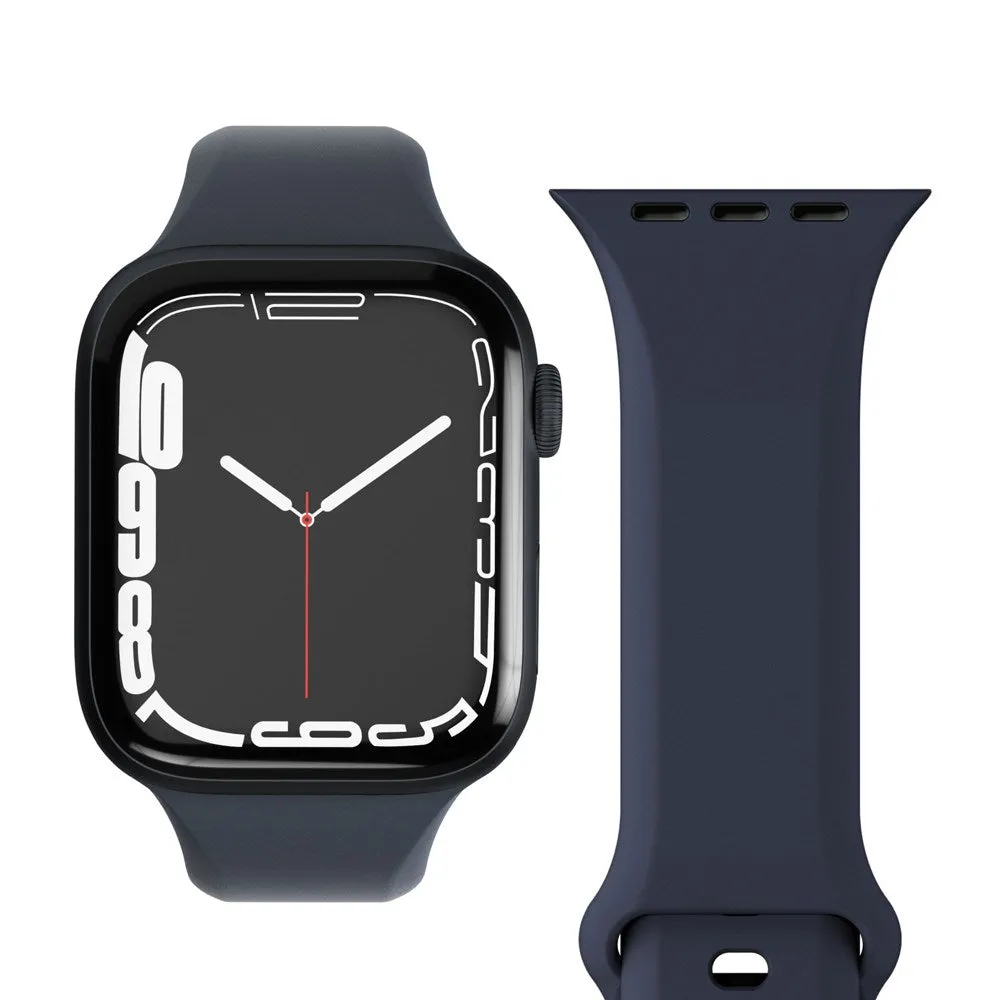 Apple Watch (42/44/SE/45/46/49mm) Vonmählen Classic Band 2 Genanvendt Silikone Rem - Blå