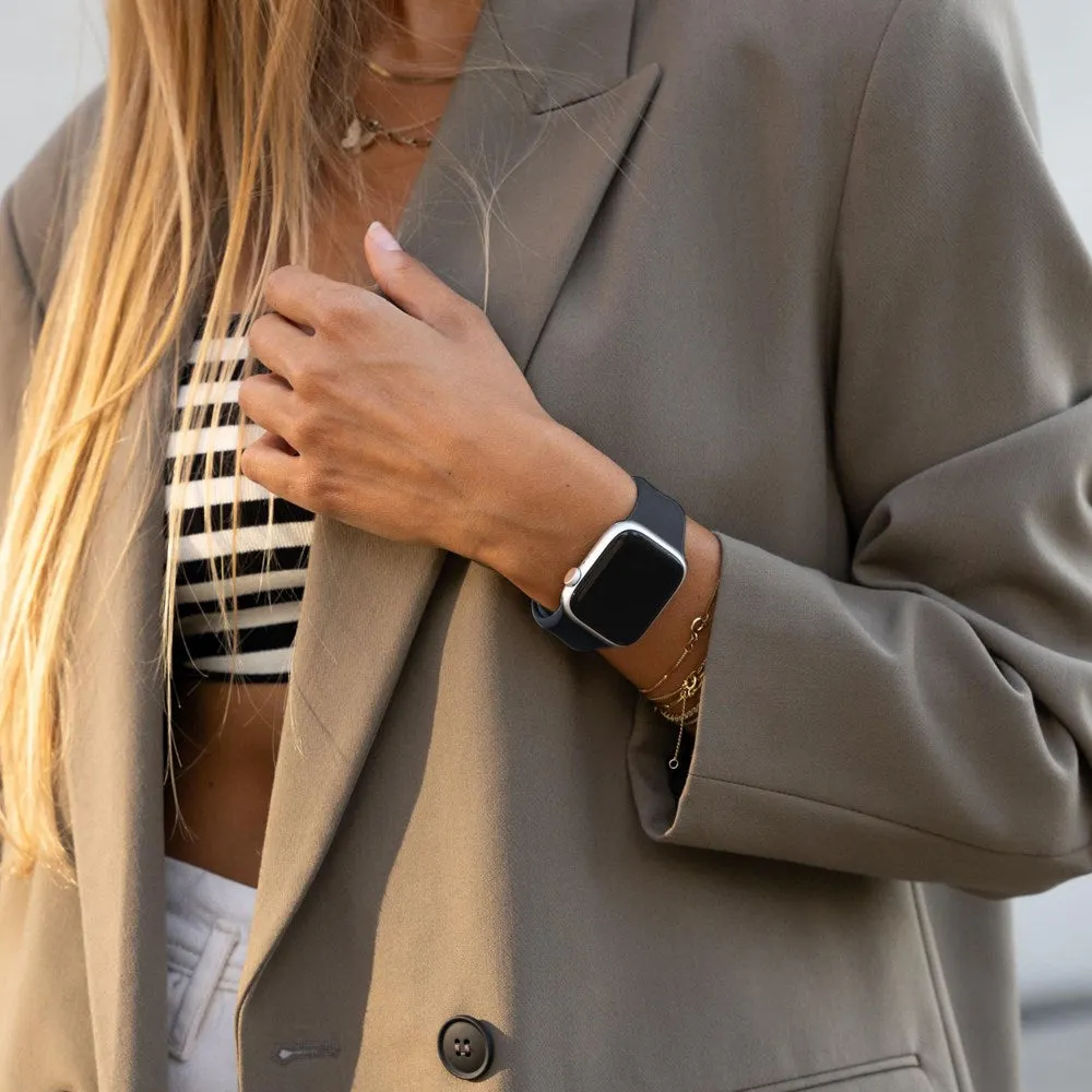 Apple Watch (42/44/SE/45/46/49mm) Vonmählen Classic Band 2 Genanvendt Silikone Rem - Blå