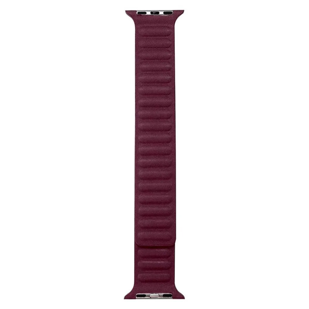 Apple Watch (42/44/SE/45/49mm) Lippa Magnetisk Finewoven Rem - Vinrød