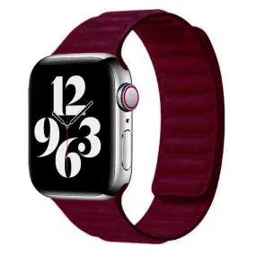 Apple Watch (42/44/SE/45/49mm) Lippa Magnetisk Finewoven Rem - Vinrød