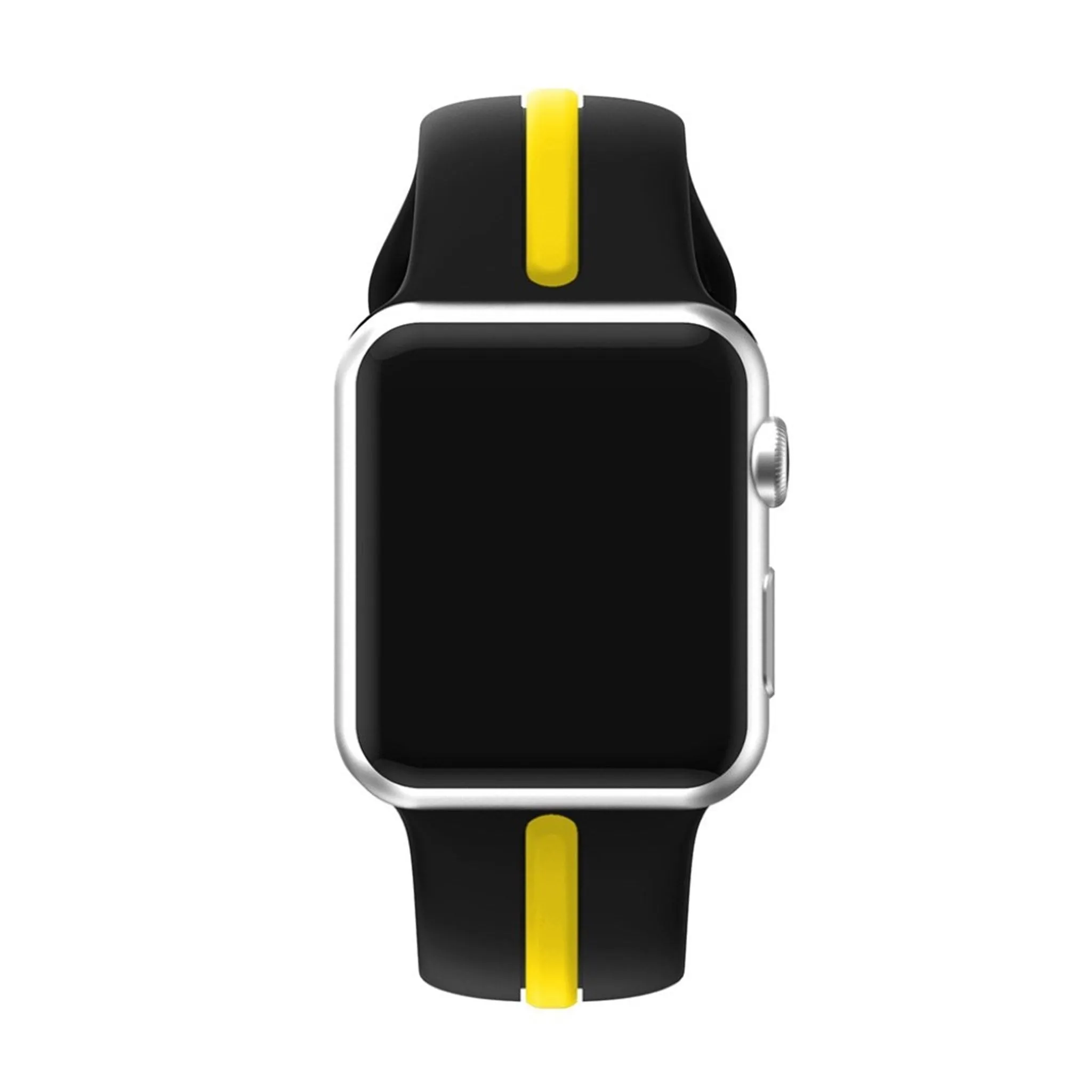 Apple Watch 42mm two-tone soft silicone watchband - Black   Yellow