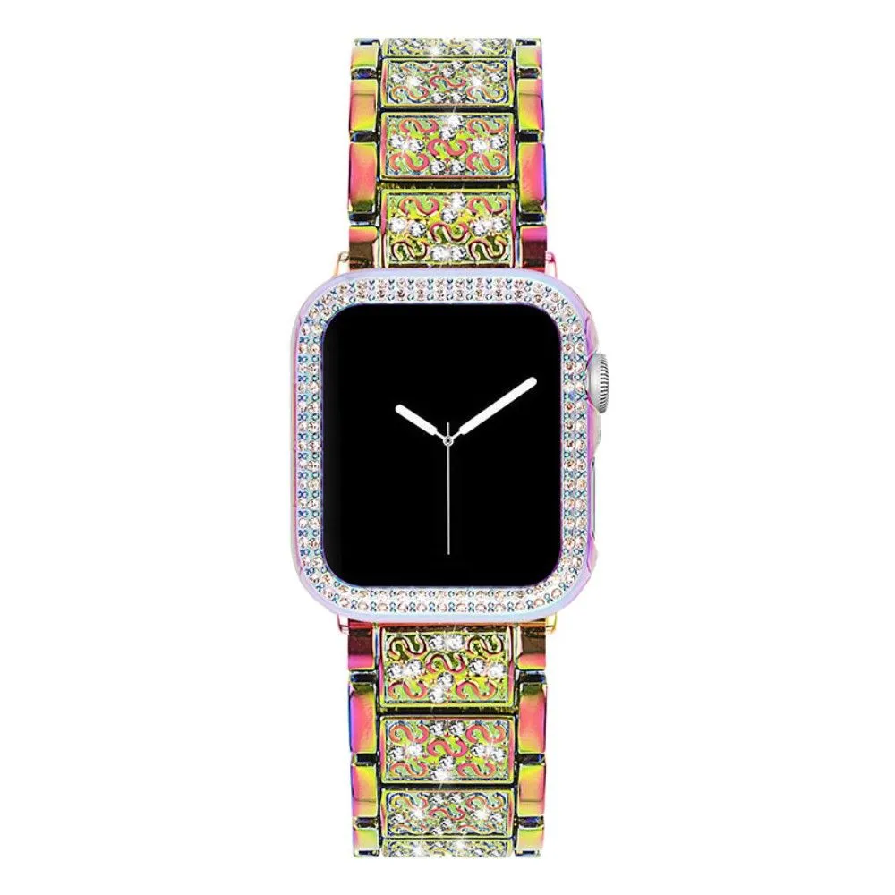 Apple Watch (45mm) 3 bead rhinestone décor watch strap with cover - Multi-color