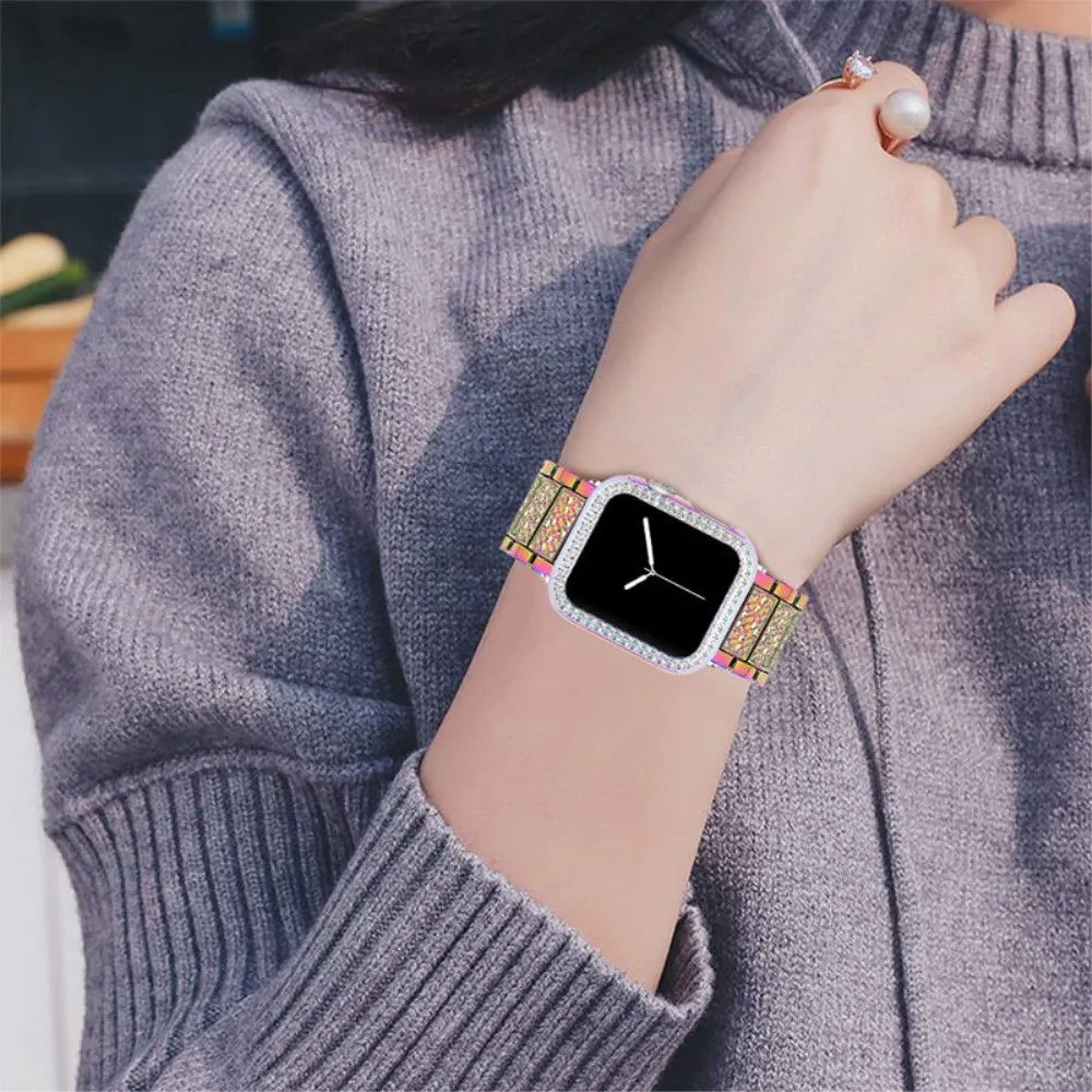Apple Watch (45mm) 3 bead rhinestone décor watch strap with cover - Multi-color