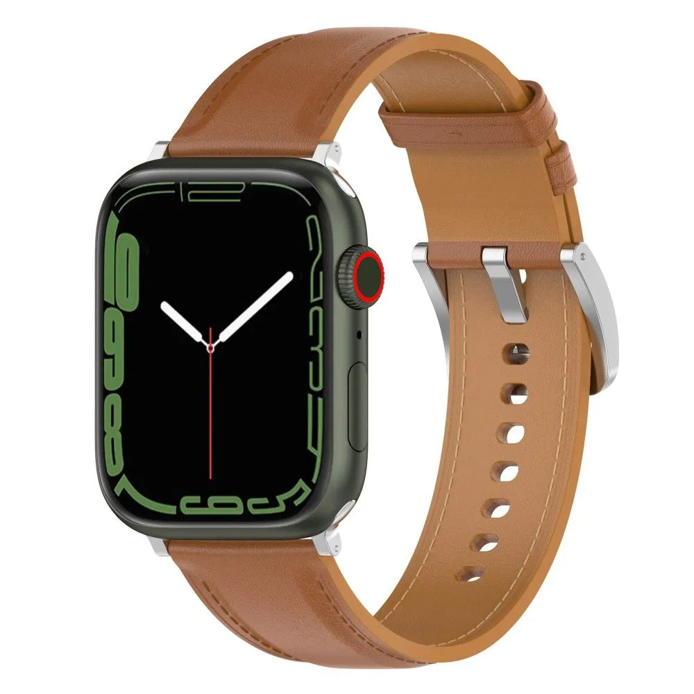 Apple Watch (45mm) genuine cowhide leather watch strap - Light Brown