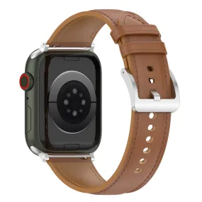 Apple Watch (45mm) genuine cowhide leather watch strap - Light Brown