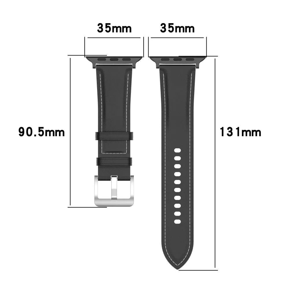 Apple Watch (45mm) genuine cowhide leather watch strap - Light Brown
