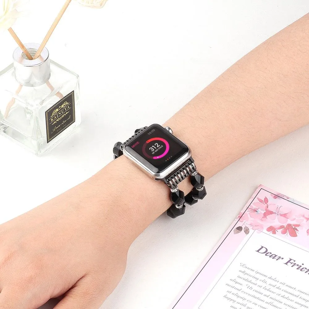 Apple Watch (45mm) rhombus shaped crystal watch strap - Black
