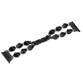 Apple Watch (45mm) rhombus shaped crystal watch strap - Black