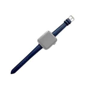 Apple Watch (45mm) simple genuine leather watch strap - Blue