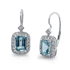 Aqua and Diamond Earrings