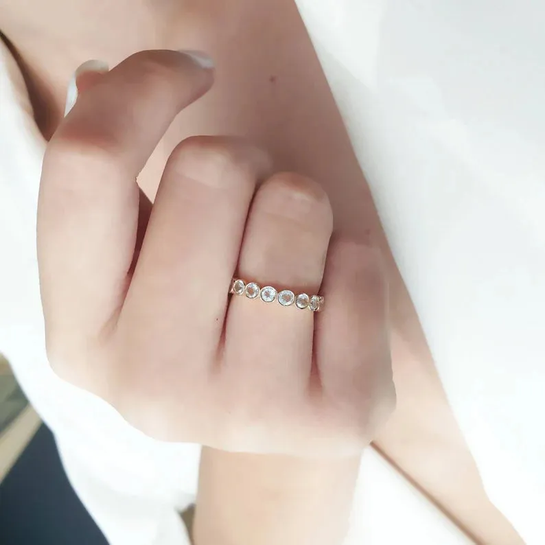 Aquamarine Eternity Ring