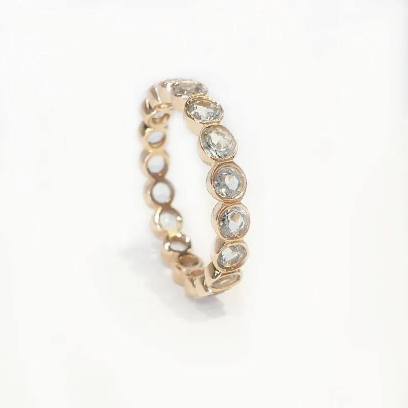 Aquamarine Eternity Ring