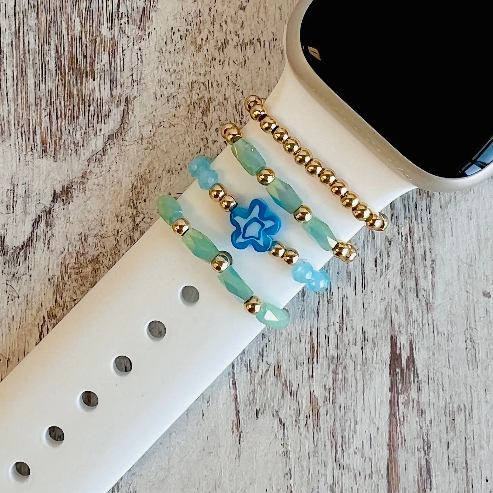 Band Bling 4pc Stack Beaded Boho-Pearl Blossoms Multiple Colors Available