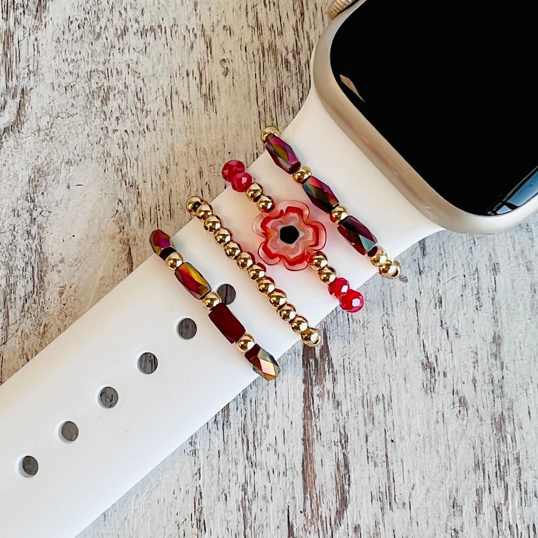 Band Bling 4pc Stack Beaded Boho-Pearl Blossoms Multiple Colors Available