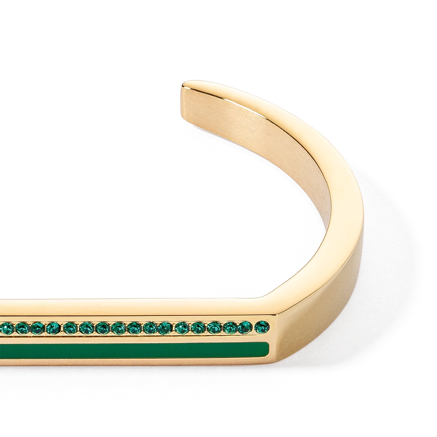 Bangle Cuff Square Stripes gold-green