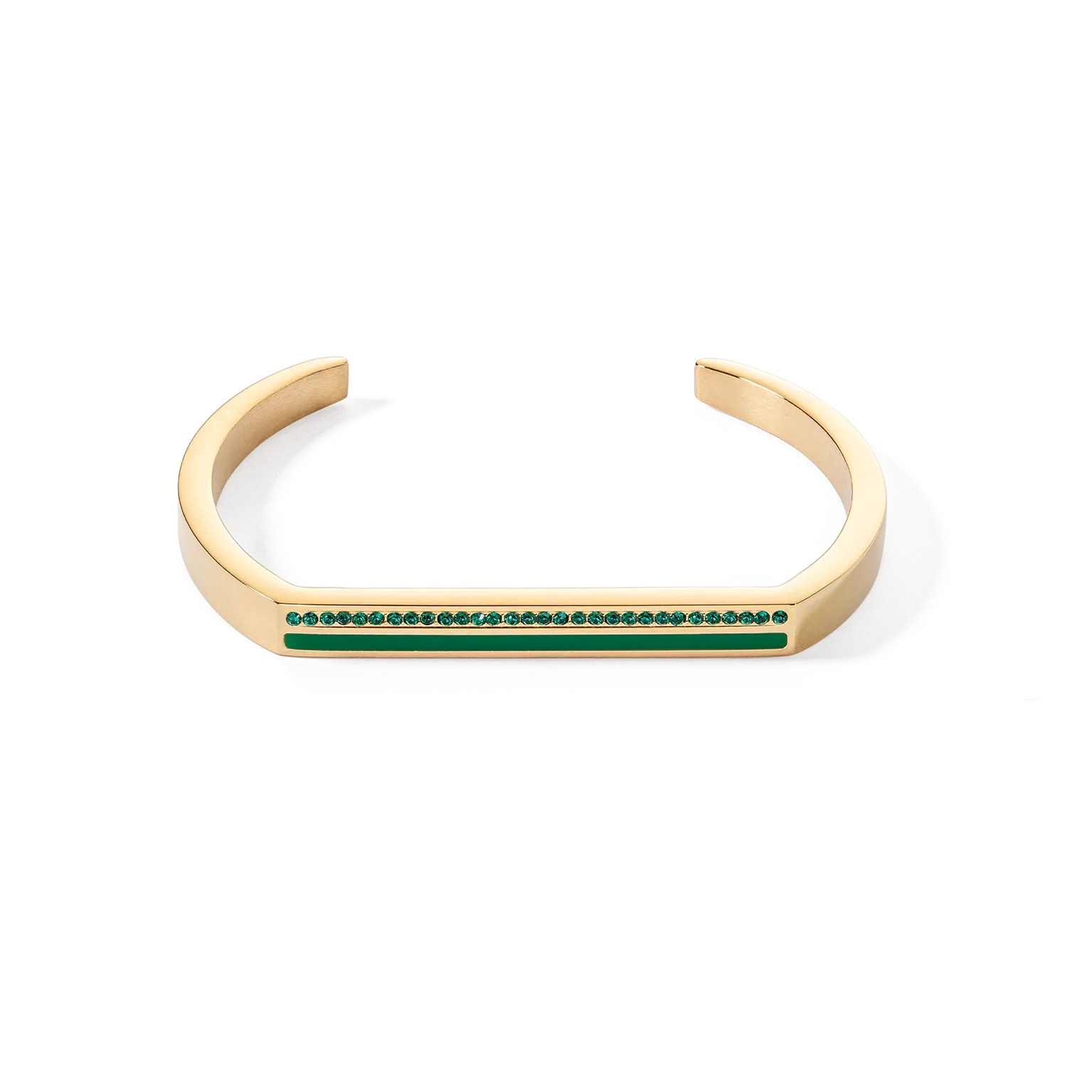 Bangle Cuff Square Stripes gold-green